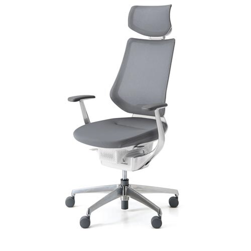 イング メッシュヘッド付 本体白銀脚 薄灰 軟床用