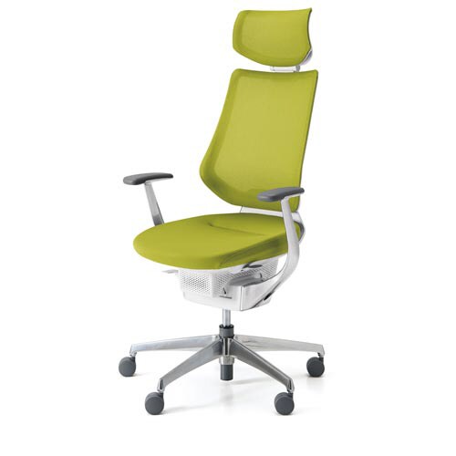 イング メッシュヘッド付 本体白銀脚 黄緑 硬床用