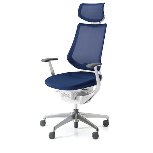 イング メッシュヘッド付 本体白銀脚 紺 軟床用