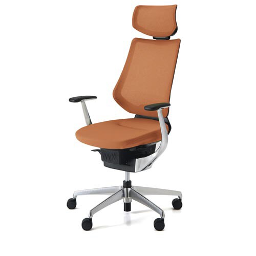 イング メッシュヘッド付 本体黒銀脚 橙 軟床用