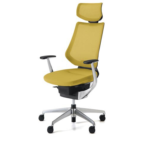 イング メッシュヘッド付 本体黒銀脚 黄 硬床用