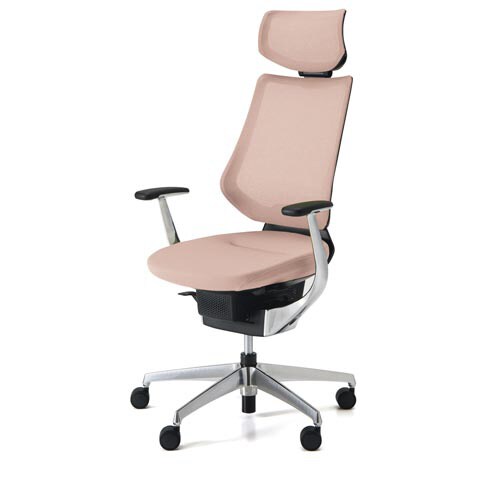 イング メッシュヘッド付 本体黒銀脚 灰桃 軟床用