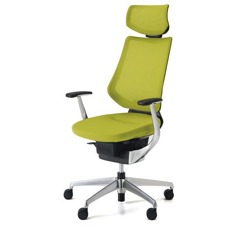 イング メッシュヘッド付 本体黒銀脚 黄緑 軟床用