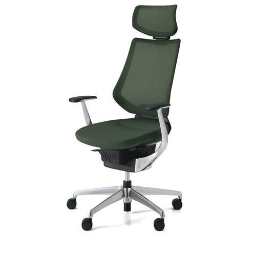 イング メッシュヘッド付 本体黒銀脚 深緑 軟床用