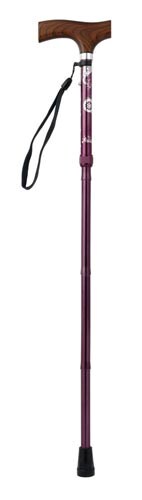 ステッキ ラインストーン 折畳み式 ピンク