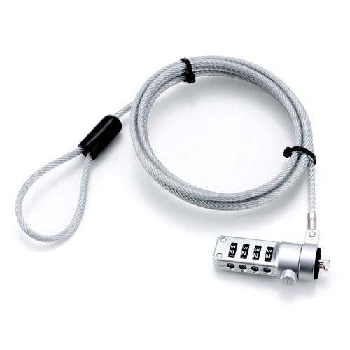 セキュリティロックシルバー4桁ダイヤル式2m 2個