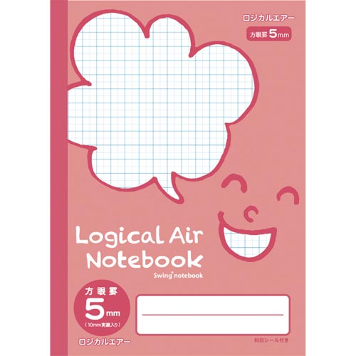 ノート ロジカルエアーA4方眼フェイス柄 桃30冊