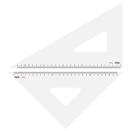 三角定規 メタクリル 30cm 目盛付 2パック