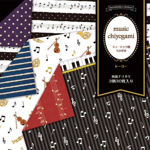 折り紙 ミュージック柄 15cm3柄 30枚入×8