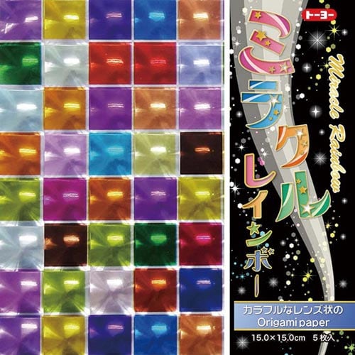 折り紙 ミラクルレインボー15cm5色 5枚入×8