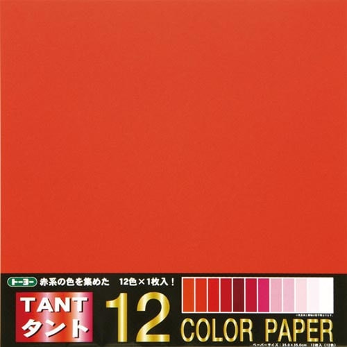 折り紙 タント12 32cm 赤系12色入×4