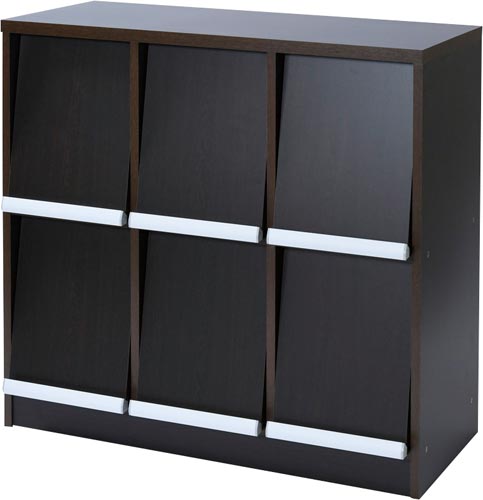 ディスプレイラック 3列2段 ダークブラウン