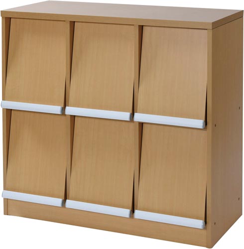 ディスプレイラック 3列2段 ナチュラル