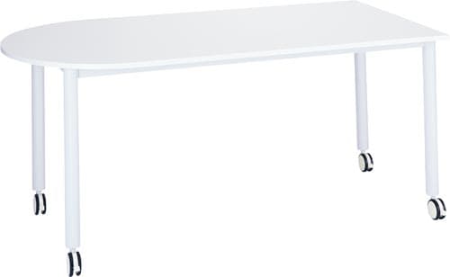 キャスターテーブルホワイト脚 U字ラウンド形 WH