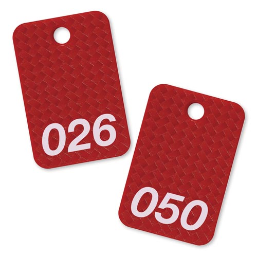 角型番号札 網目調 赤 25枚(26−50)×2