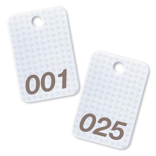 角型番号札 網目調 白 25枚(1−25)