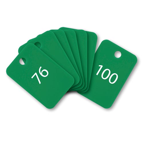 角型番号札 緑 番号入 25枚(76−100)×2