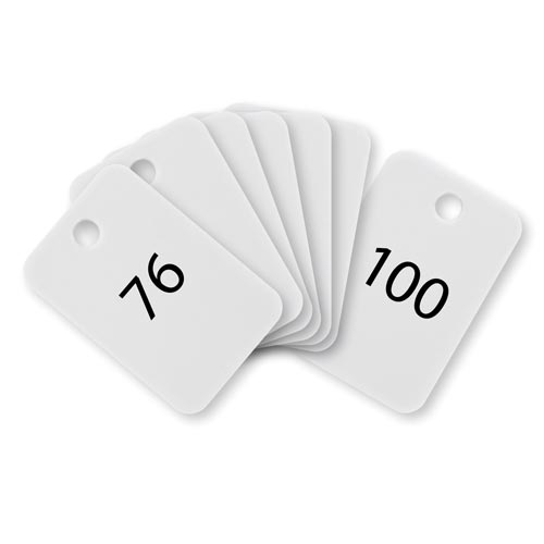 角型番号札 白 番号入 25枚(76−100)×2