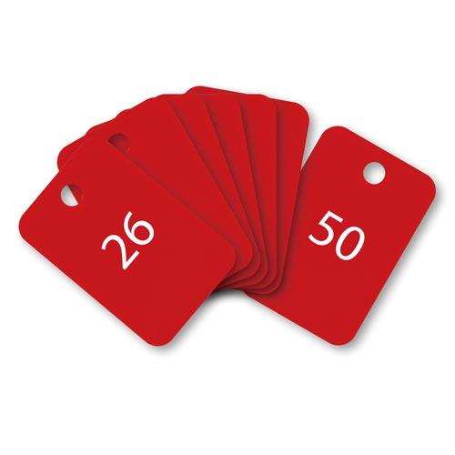 角型番号札 赤 番号入 25枚(26−50)×2