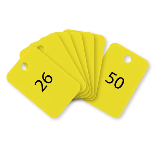 角型番号札 黄 番号入 25枚(26−50)×2