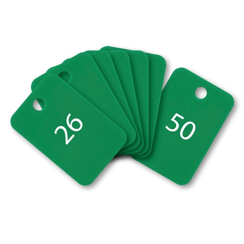 角型番号札 緑 番号入 25枚(26−50)×2