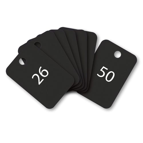 角型番号札 黒 番号入 25枚(26−50)×2