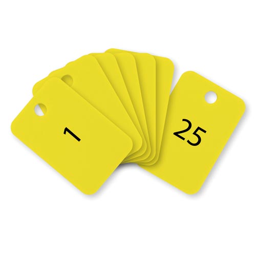 角型番号札 黄 番号入 25枚(1−25)×2