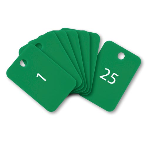 角型番号札 緑 番号入 25枚(1−25)×2