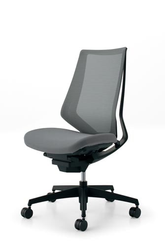 デュオラメッシュ黒樹脂脚 ソフトグレー W