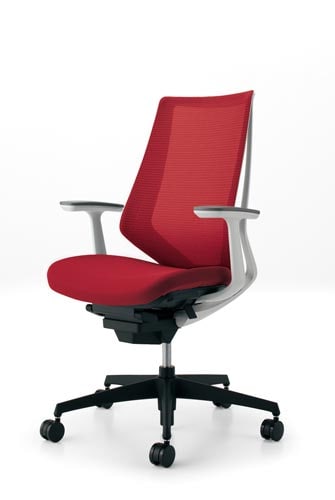 デュオラメッシュ白樹脂脚 T肘カーマイン V