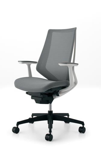 デュオラメッシュ白樹脂脚 T肘 Sグレー W