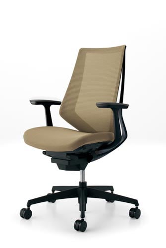 デュオラメッシュ黒樹脂脚 T肘Sベージュ W