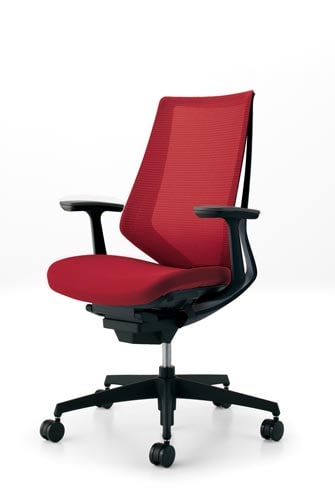 デュオラメッシュ黒樹脂脚 T肘カーマイン V