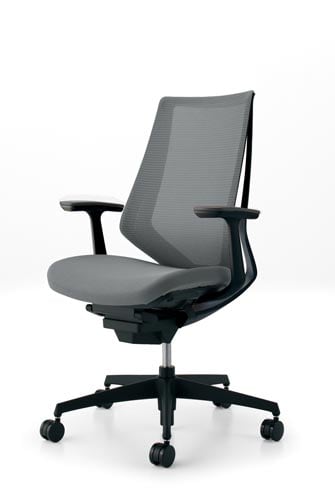 デュオラメッシュ黒樹脂脚 T肘 Sグレー W