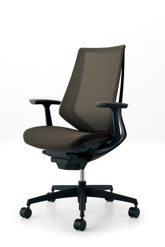 デュオラメッシュ黒樹脂脚 T肘 ダークグレー V