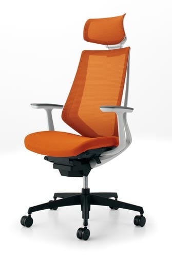 デュオラメッシュ白樹脂脚 HT肘タンジェリンW