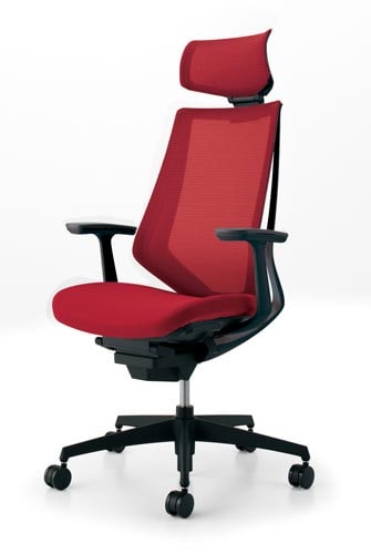 デュオラメッシュ黒樹脂脚 HT肘カーマイン V