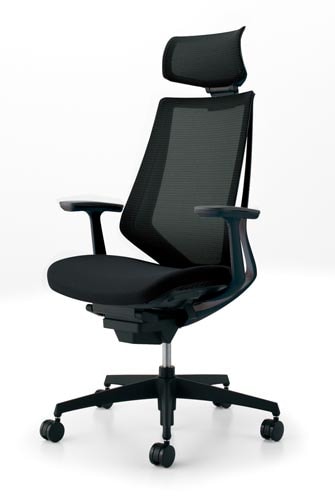 デュオラメッシュ黒樹脂脚 HT肘 ブラック W