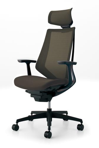 デュオラメッシュ黒樹脂脚 HT肘ダークグレーW