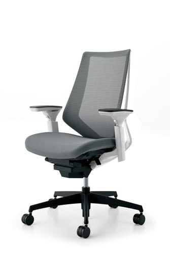 デュオラメッシュ白樹脂脚 可動肘 Sグレー V