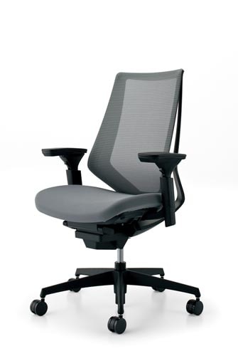 デュオラメッシュ黒樹脂脚 可動肘 Sグレー V