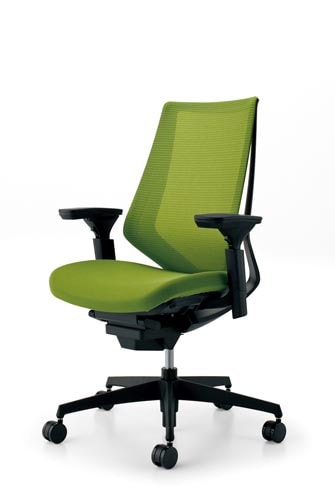 デュオラメッシュ黒樹脂脚 可動肘Lオリーブ V