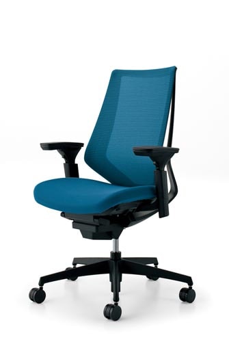 デュオラメッシュ黒樹脂脚 可動肘ターコイズ V