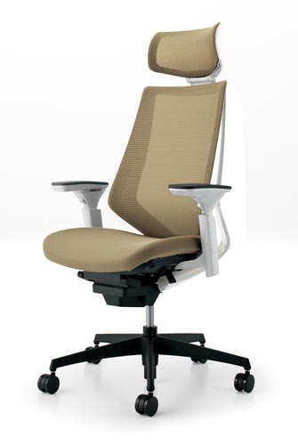 デュオラメッシュ白樹脂脚 H可動肘Sベージュ V