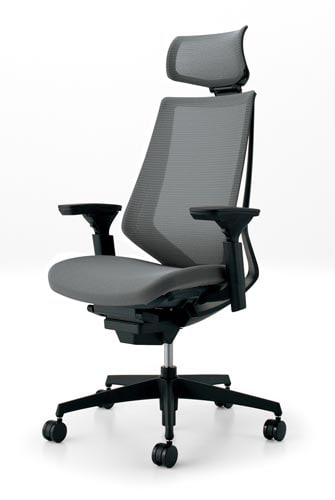 デュオラメッシュ黒樹脂脚 H可動肘 Sグレー V