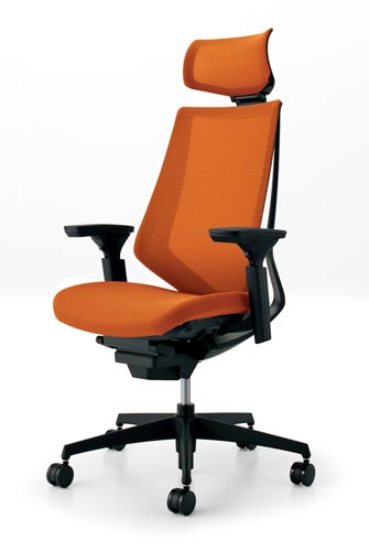 デュオラメッシュ黒樹脂脚 H可動肘タンジェリンV