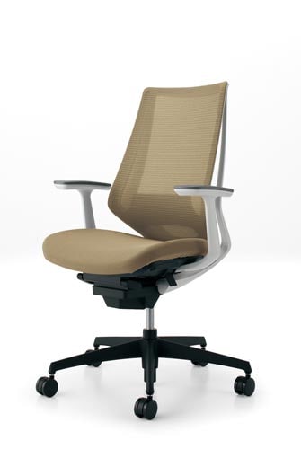 デュオラメッシュ白樹脂脚ランバーT肘SベージュW