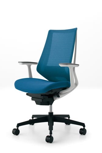 デュオラメッシュ白樹脂脚 ランバーT肘ターコイズW