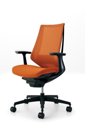 デュオラメッシュ黒樹脂脚ランバーT肘タンジェリンW