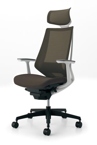 デュオラメッシュ白樹脂脚 HランバーT肘DグレーW